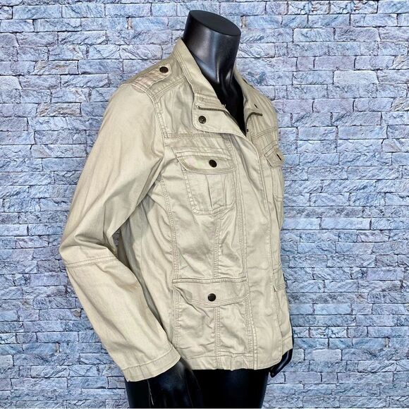 Sonoma Utility Cargo Jacket Women's Size Medium Safari Style Lightweight - Picture 3 of 7